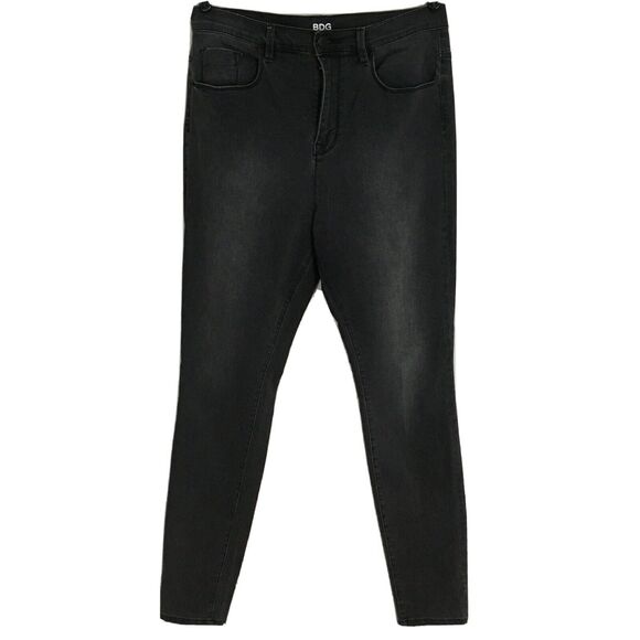 NEW BDG Size 32 Tall Super High Rise Twig Ankle Jeans Faded Black Skinny Denim - Picture 3 of 16